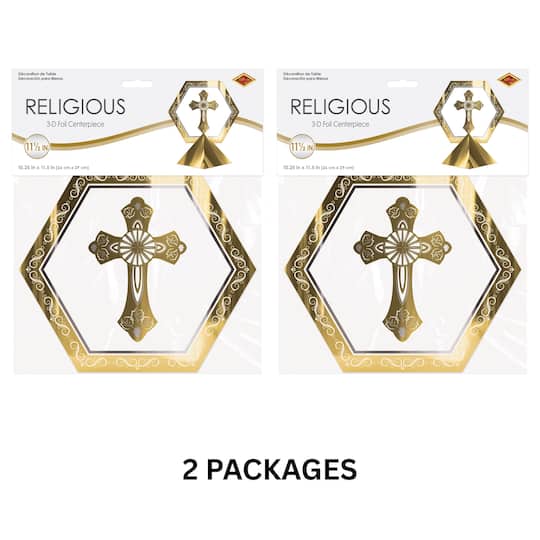 Beistle 11.5" 3D Foil Religious Centerpieces, 2ct.